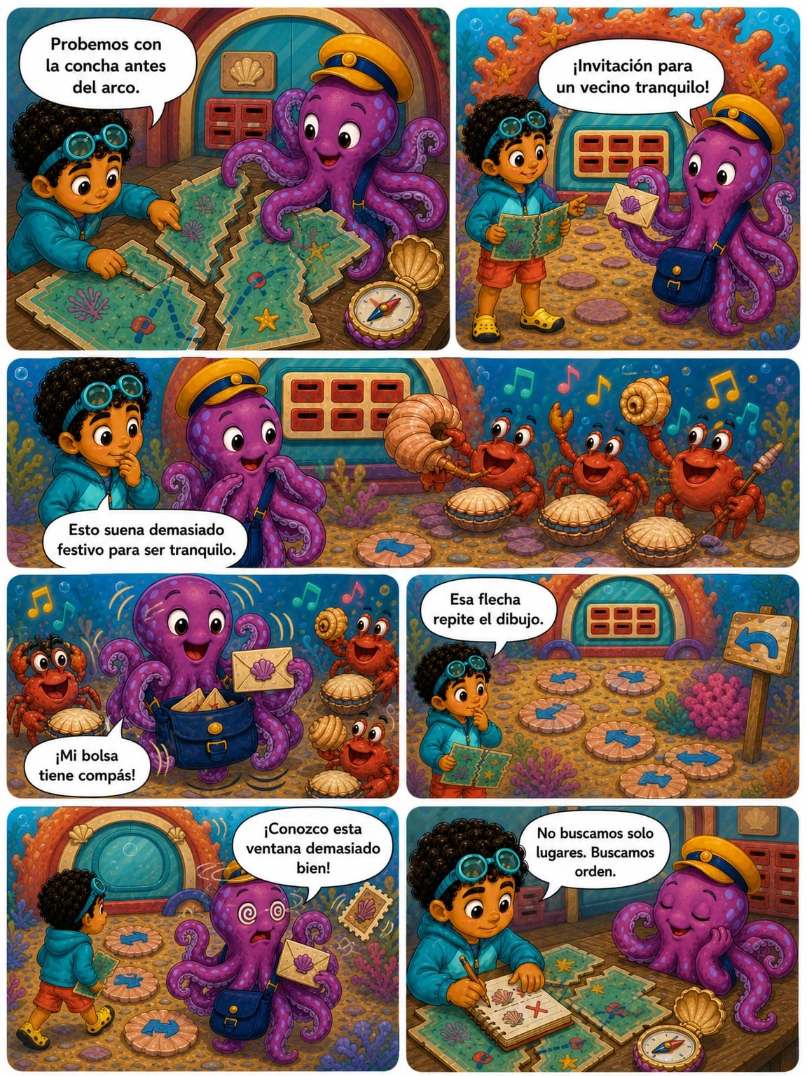 Página 4 del cómic Kai y la ruta de las cosquillas coralinas.