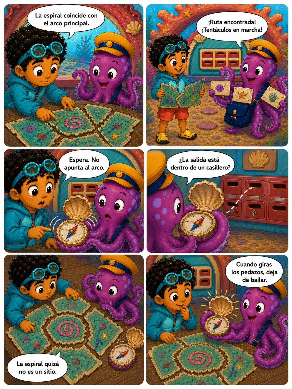 Página 5 del cómic Kai y la ruta de las cosquillas coralinas.